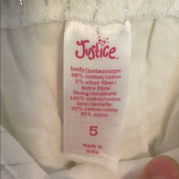 JUSTICE | White w/ Shimmer Pinstripe sundress - Picture 7 of 7